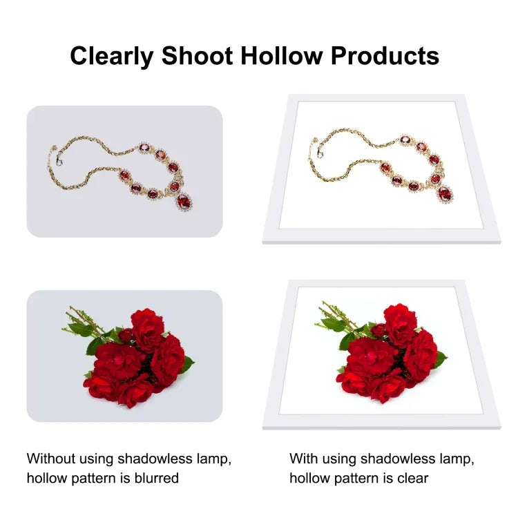 PULUZ 1000LM LED Acrylique Sans Polarité Dimming Sans Ombre avec Interrupteur pour Boîte de Studio Photo 40cm, Lumière (US), Lumière (UK), Lumière (EU)