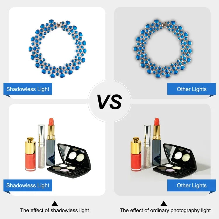 PULUZ 1000LM LED Acrylique Sans Polarité Dimming Sans Ombre avec Interrupteur pour Boîte de Studio Photo 40cm, Lumière (US), Lumière (UK), Lumière (EU)
