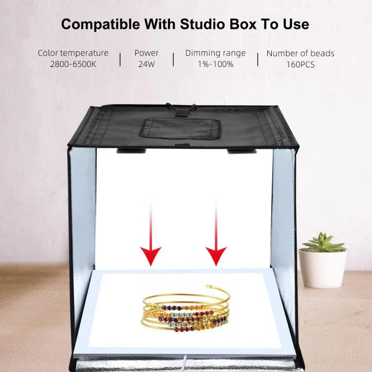 PULUZ 1000LM LED Acrylique Sans Polarité Dimming Sans Ombre avec Interrupteur pour Boîte de Studio Photo 40cm, Lumière (US), Lumière (UK), Lumière (EU)