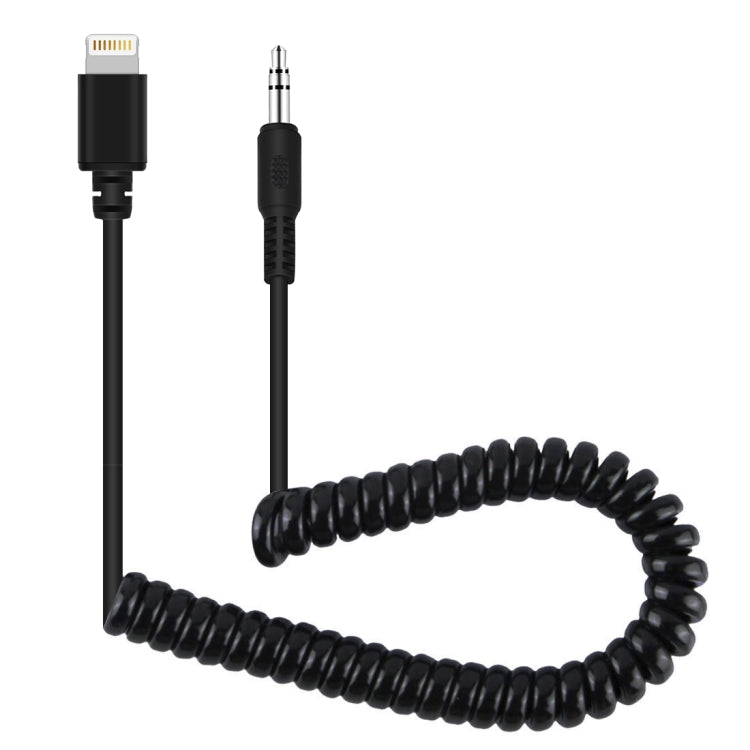 PULUZ Câble adaptateur audio microphone live 3,5mm TRRS mâle vers 8 broches mâle, câble à ressort pour iPhone, extension jusqu'à 100cm, 3,5mm mâle vers 8 broches