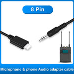 PULUZ Câble adaptateur audio microphone live 3,5mm TRRS mâle vers 8 broches mâle, câble à ressort pour iPhone, extension jusqu'à 100cm, 3,5mm mâle vers 8 broches