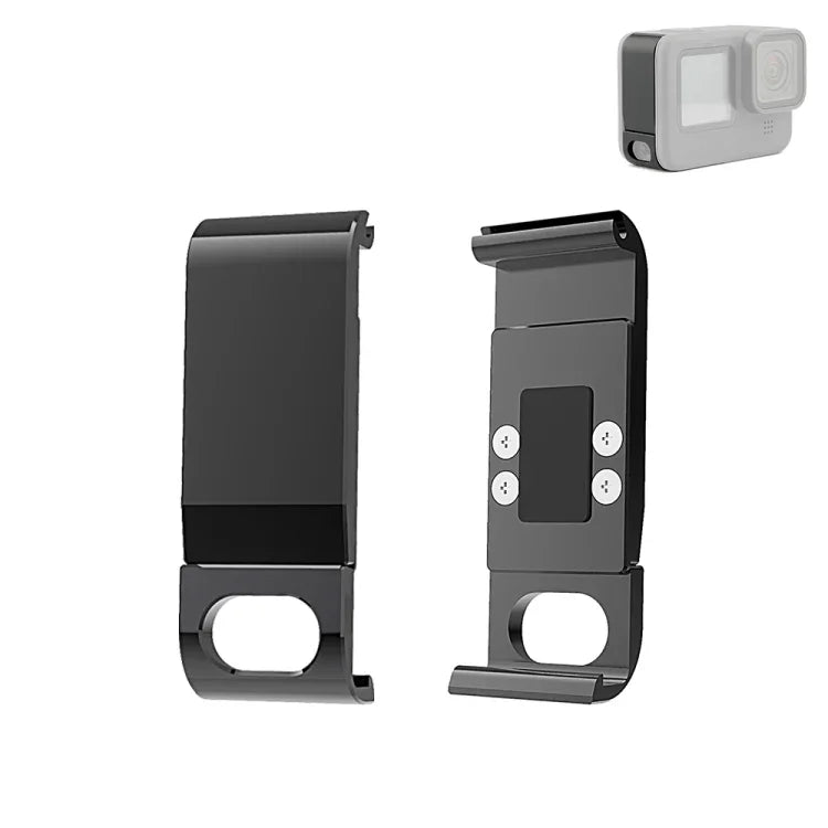 Cache latéral de batterie PULUZ en métal pour GoPro HERO13 Black /12 Black /11 Black /10 Black /9 Black, cache latéral en métal et plastique