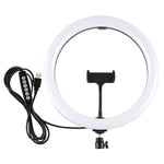 PULUZ Lumières vidéo LED anneau incurvé surface USB 11,8 pouces 30cm 10 modes 8 couleurs RGBW, gradable, pour vlogging, photographie, avec tête de trépied à rotule et pince téléphone, contrôle par bouton 11,8 pouces