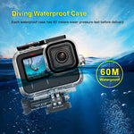 Boîtier étanche PULUZ 60 m avec boucle, fixation basique et vis pour GoPro HERO13 Black /12 Black /11 Black /10 Black /9 Black, et pour GoPro HERO9 Black.