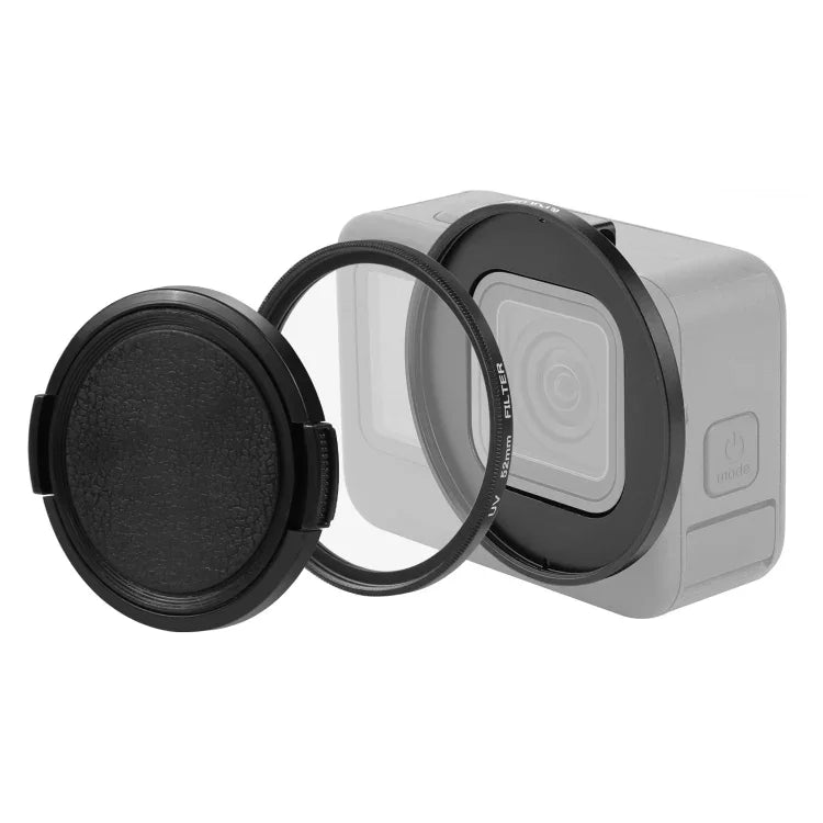 Filtre UV PULUZ 52 mm pour GoPro HERO12 Black /11 Black Mini /11 Black /10 Black /9 Black, avec bague d'adaptation, filtre UV