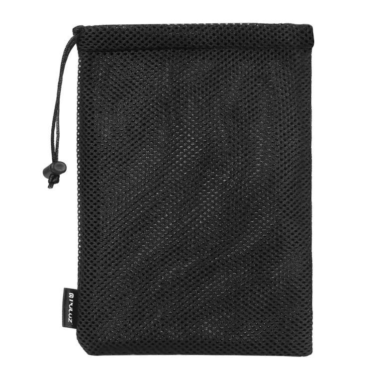 Sac de rangement PULUZ avec cordon de maintien pour accessoires GoPro, Insta360, DJI et autres caméras d'action ; sac en flanelle (24,5 cm x 20,5 cm) ; sac en filet de nylon (21,5 cm x 15,5 cm).