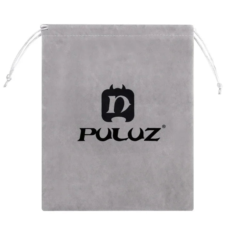 Sac de rangement PULUZ avec cordon de maintien pour accessoires GoPro, Insta360, DJI et autres caméras d'action ; sac en flanelle (24,5 cm x 20,5 cm) ; sac en filet de nylon (21,5 cm x 15,5 cm).