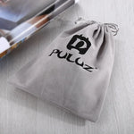 Sac de rangement PULUZ avec cordon de maintien pour accessoires GoPro, Insta360, DJI et autres caméras d'action ; sac en flanelle (24,5 cm x 20,5 cm) ; sac en filet de nylon (21,5 cm x 15,5 cm).