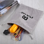 Sac de rangement PULUZ avec cordon de maintien pour accessoires GoPro, Insta360, DJI et autres caméras d'action ; sac en flanelle (24,5 cm x 20,5 cm) ; sac en filet de nylon (21,5 cm x 15,5 cm).