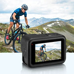 Étui de protection en silicone PULUZ pour GoPro HERO12 Black / 11 Black / 10 Black / 9 Black + cache latéral en POM avec dragonne et cache-objectif, pour GoPro HERO12 Black.