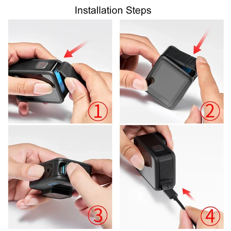 Cache latéral de batterie en plastique POM PULUZ pour GoPro HERO13 Black /12 Black /11 Black /10 Black /9 Black, cache latéral en plastique POM