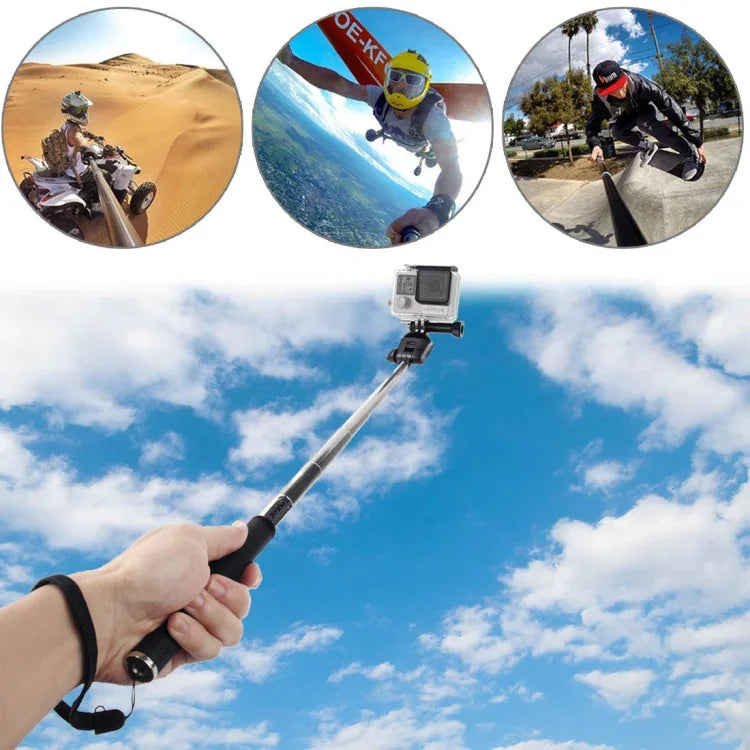 Monopode selfie extensible PULUZ pour GoPro, Insta360, DJI et autres caméras d'action, longueur : 22,5-80 cm ou 22,5-100 cm