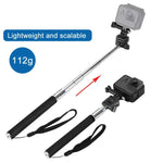 Monopode selfie extensible PULUZ pour GoPro, Insta360, DJI et autres caméras d'action, longueur : 22,5-80 cm ou 22,5-100 cm