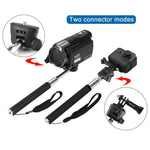 Monopode selfie extensible PULUZ pour GoPro, Insta360, DJI et autres caméras d'action, longueur : 22,5-80 cm ou 22,5-100 cm