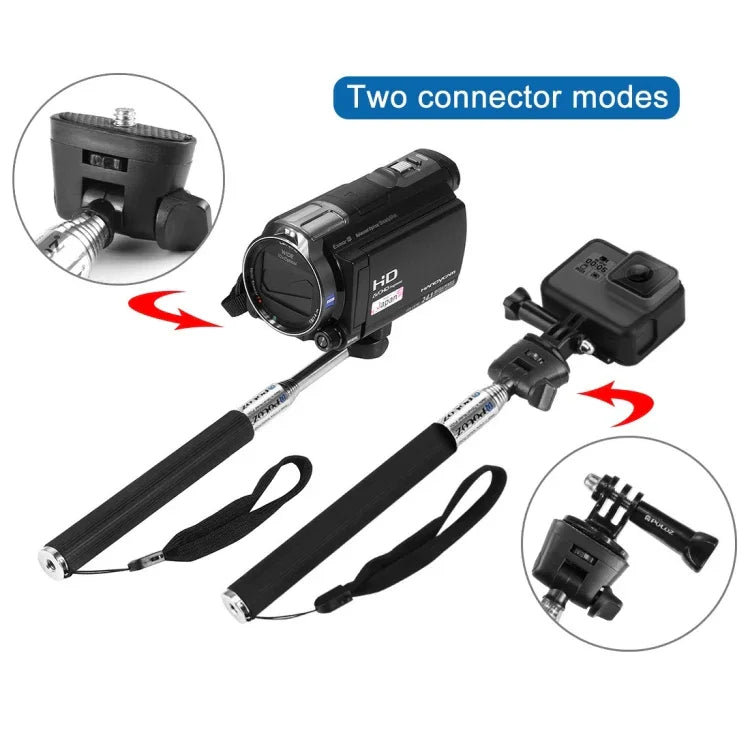 Monopode selfie extensible PULUZ pour GoPro, Insta360, DJI et autres caméras d'action, longueur : 22,5-80 cm ou 22,5-100 cm