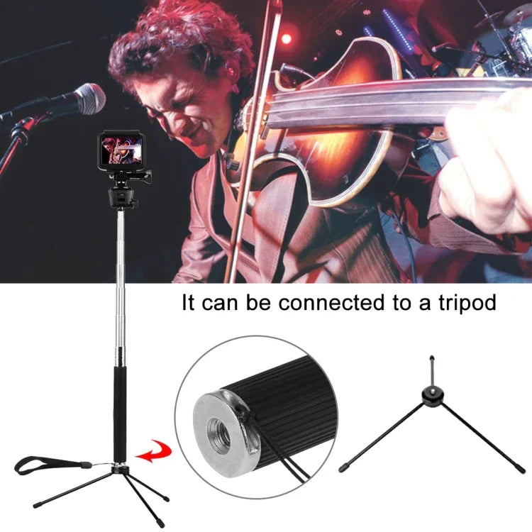Monopode selfie extensible PULUZ pour GoPro, Insta360, DJI et autres caméras d'action, longueur : 22,5-80 cm ou 22,5-100 cm