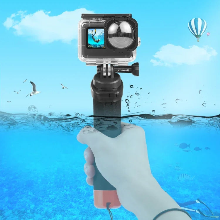 Poignées flottantes en mousse PULUZ avec sangle et base à dégagement rapide pour GoPro, Insta360, DJI et autres caméras d'action.