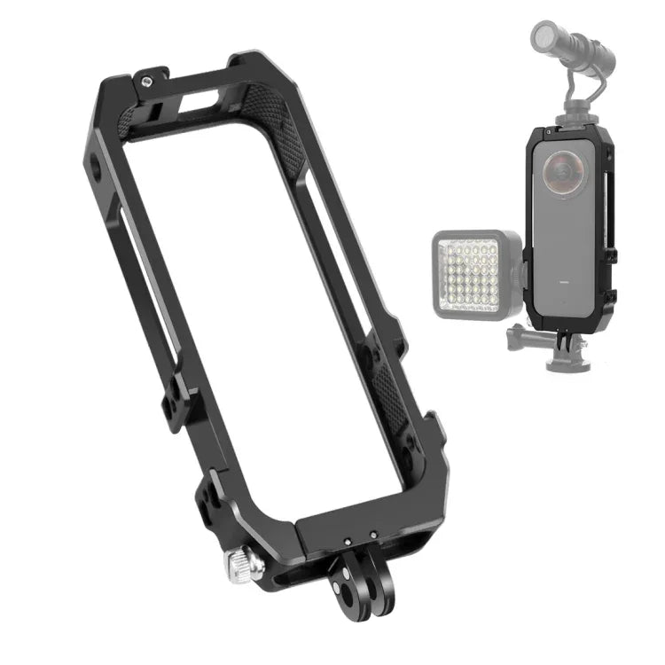 Cage de protection PULUZ avec support pour griffe flash et adaptateur magnétique pliable pour trépied Insta360 ONE X2, Cage pour Insta360 ONE X2