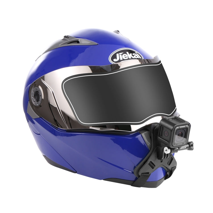 Support de mentonnière pour casque de moto PULUZ compatible avec GoPro, DJI Osmo Action et autres caméras d'action, Mentonnière de casque (noire), Mentonnière de casque (orange), Mentonnière de casque (bleue)