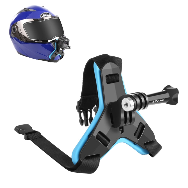 Support de mentonnière pour casque de moto PULUZ compatible avec GoPro, DJI Osmo Action et autres caméras d'action, Mentonnière de casque (noire), Mentonnière de casque (orange), Mentonnière de casque (bleue)