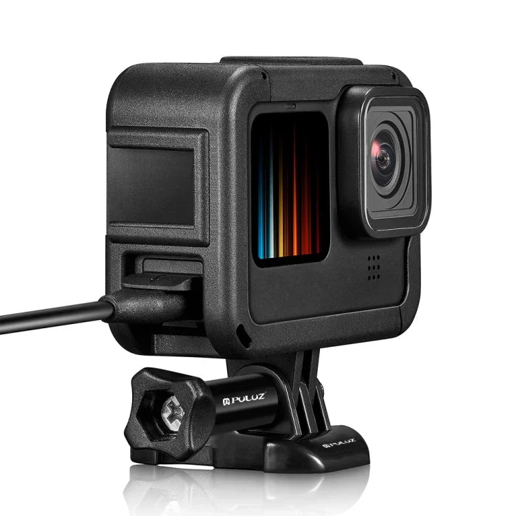 Support de cadre PA rechargeable PULUZ avec emplacement pour griffe porte-accessoires pour GoPro HERO13 Black /12 Black /11 Black /11 Black Mini /10 Black /9 Black, Support de cadre PA rechargeable