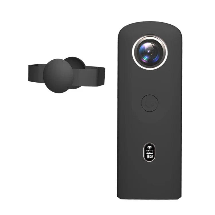 Étui de protection en silicone PULUZ avec cache-objectif pour appareil photo panoramique Ricoh Theta SC2 360, étui en silicone pour Ricoh Theta SC2 (noir)