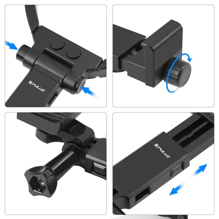 Support de cou réglable PULUZ pour caméras d'action GoPro et smartphones