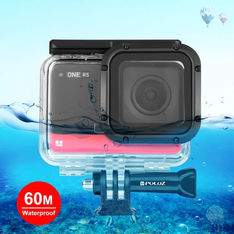 Boîtier étanche PULUZ pour caméra Insta360 One RS 4K Edition, résistant à une profondeur de plongée jusqu'à 60 m.