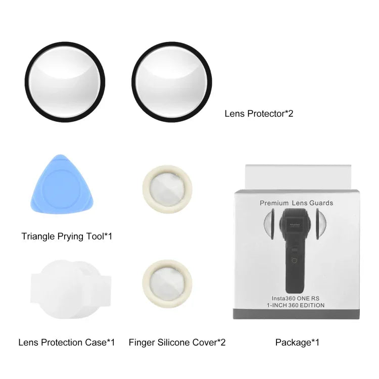 Protection d'objectif PULUZ en polycarbonate pour Insta360 ONE RS 1 pouce, édition 360, protection d'objectif