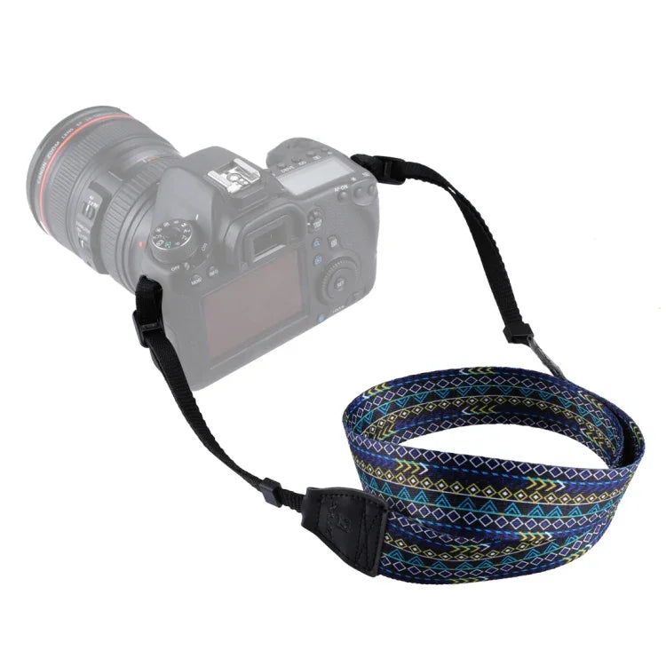Courroie d'épaule/cou PULUZ style ethnique rétro multicolore pour appareils photo reflex numériques, modèles Ethnic 7, Ethnic 8 et Ethnic 9