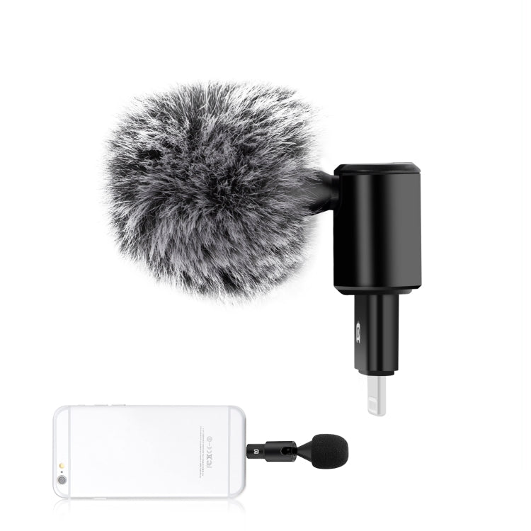 Microphone à condensateur omnidirectionnel réglable PULUZ 8 broches Jack pour téléphone mobile, microphone téléphone 8 broches