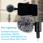 Microphone à condensateur omnidirectionnel réglable PULUZ 8 broches Jack pour téléphone mobile, microphone téléphone 8 broches