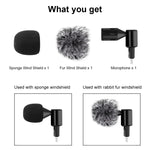 Microphone à condensateur omnidirectionnel réglable PULUZ 8 broches Jack pour téléphone mobile, microphone téléphone 8 broches
