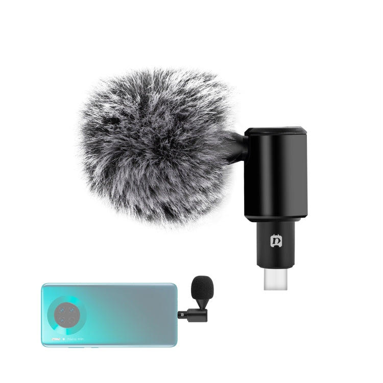 Microphone à condensateur omnidirectionnel réglable PULUZ USB-C / Type-C Jack pour téléphone mobile, non compatible avec les téléphones Samsung, microphone téléphone Type-C