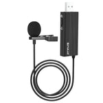 Microphone cravate filaire à clip USB PULUZ, microphone à condensateur silencieux, câble 1,2 m USB