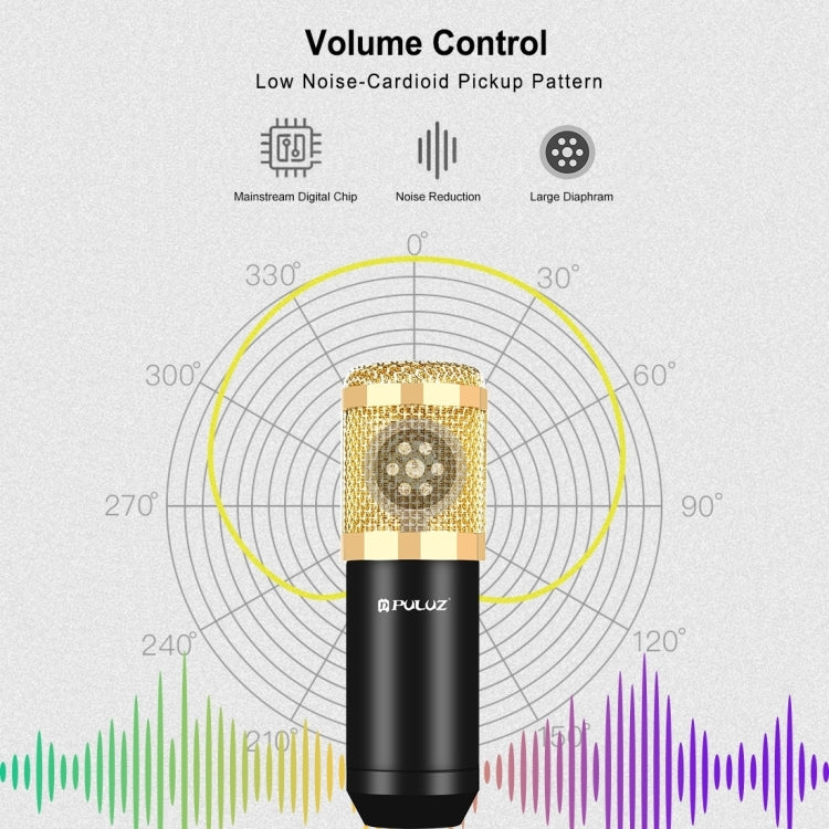 Microphone à condensateur PULUZ pour studio, diffusion et chant professionnel