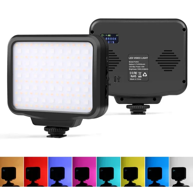 PULUZ Pocket 2500-9900K+RGB Éclairage LED couleur beauté portable pour la photographie sur appareil photo, 135 LED