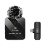 Microphone cravate sans fil PULUZ pour téléphone Type-C, récepteur Type-C, Type-C 1 TX + 1 RX