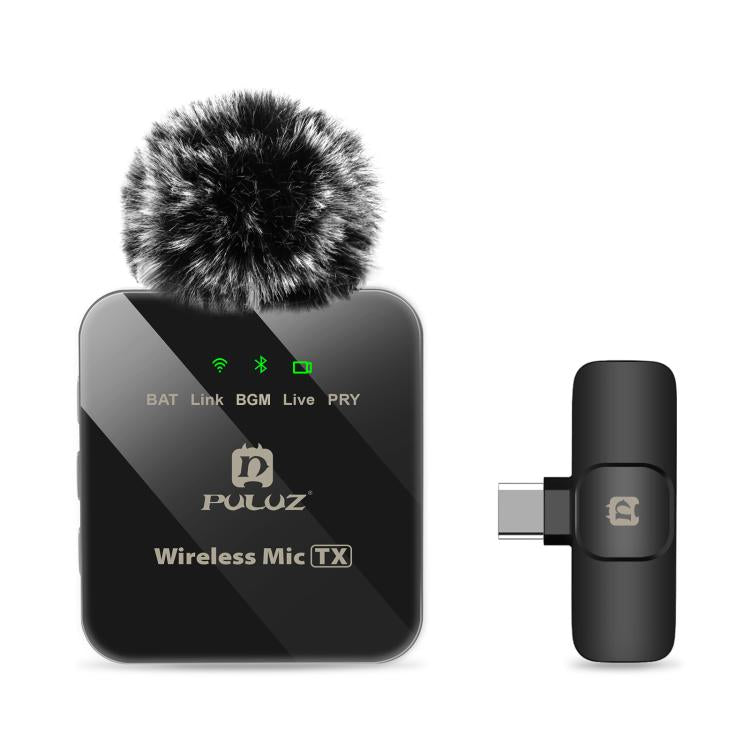 Microphone cravate sans fil PULUZ pour téléphone Type-C, récepteur Type-C, Type-C 1 TX + 1 RX
