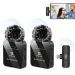 Microphone cravate sans fil PULUZ pour téléphone Type-C, récepteur Type-C et microphones doubles, Type-C 2 TX + 1 RX
