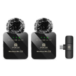 Microphone cravate sans fil PULUZ pour téléphone Type-C, récepteur Type-C et microphones doubles, Type-C 2 TX + 1 RX