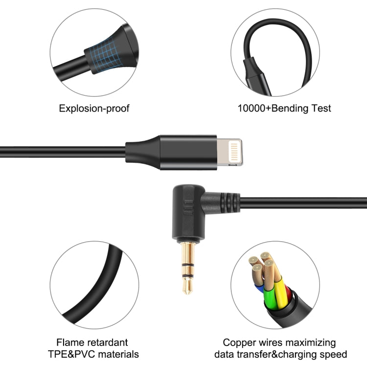 Câble adaptateur audio microphone PULUZ 3,5 mm TRS mâle vers 8 broches mâle pour PU3153 / PU3154, 3,5 mm vers 8 broches