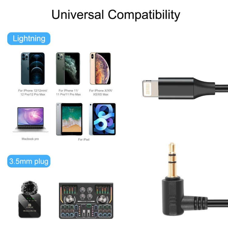 Câble adaptateur audio microphone PULUZ 3,5 mm TRS mâle vers 8 broches mâle pour PU3153 / PU3154, 3,5 mm vers 8 broches