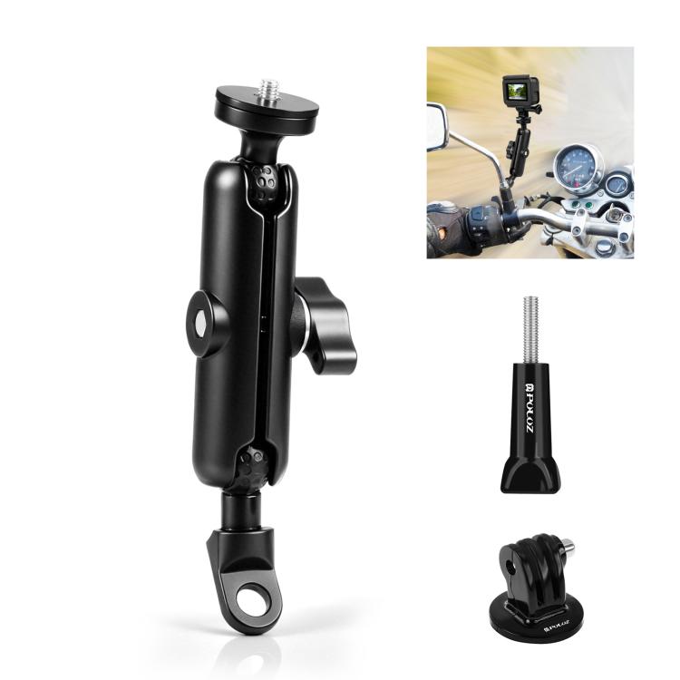Support de rétroviseur PULUZ pour moto, fixation par trou de base pour GoPro et autres caméras d'action.