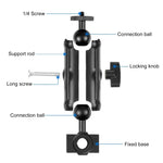 Support de rétroviseur PULUZ pour moto, fixation pour GoPro et autres caméras d'action.