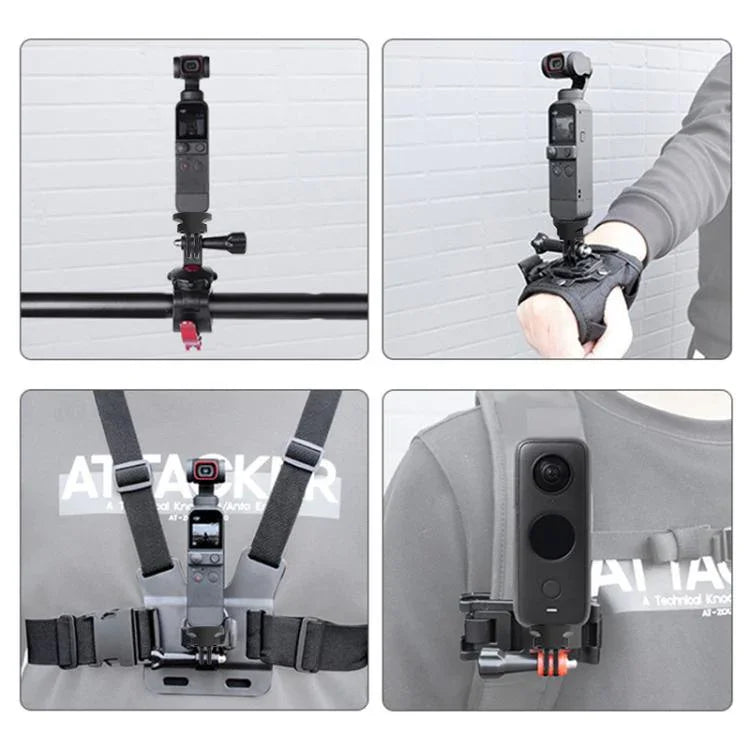 Adaptateur pour trépied de caméra d'action PULUZ à vis réglable 1/4 pouce en ABS, adaptateur pour caméra ABS