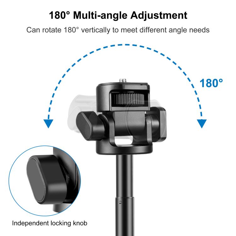 Support de lumière de remplissage de diffusion en alliage d'aluminium à 8 sections de 2m PULUZ Trépied télescopique