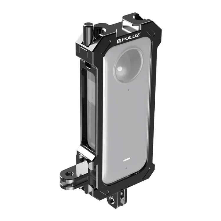 Cage de protection métallique PULUZ pour Insta360 X3, avec base extensible pour griffe flash et adaptateur pour trépied. Cage métallique en stock aux États-Unis. Compatible avec Insta360 X3.
