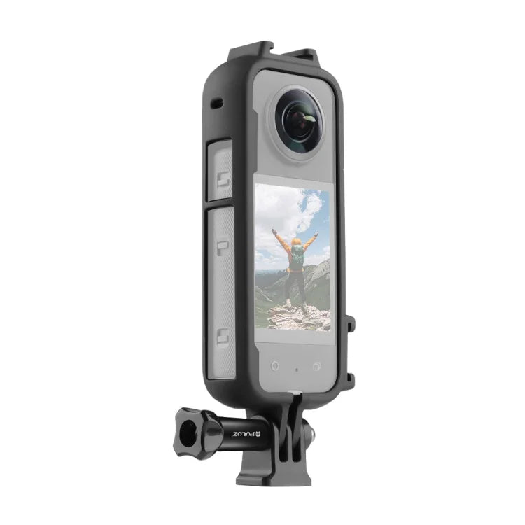 Cadre de protection en plastique PC pour griffe flash PULUZ Insta360 X3 avec adaptateur de montage et vis, cadre en PC