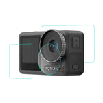 Film de protection en verre trempé anti-explosion pour écran avant et arrière de l'objectif PULUZ 3-en-1 de DJI Osmo Action 3